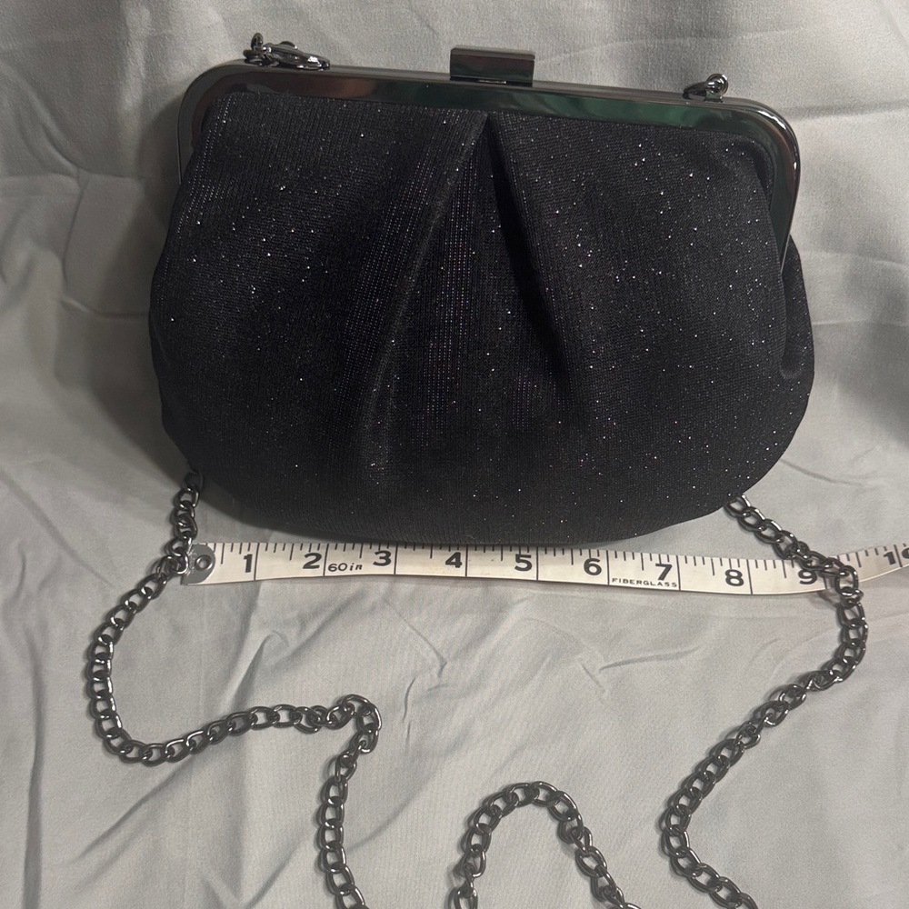 a new day Black Glitter Clutch